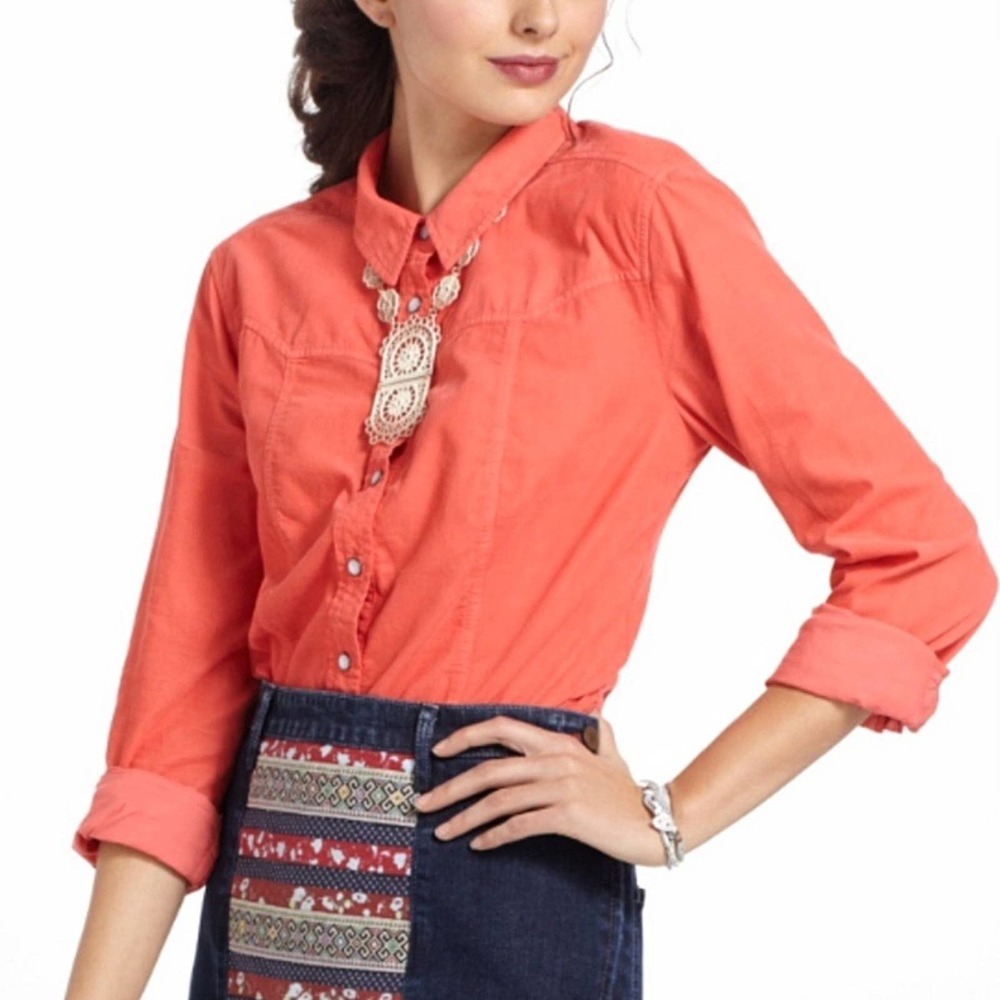 Anthropologie HOLDING HORSES Fine Wale Cord Shirt